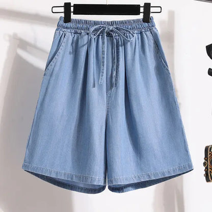 Comfortable Women's Elastic Waist Wide Shorts