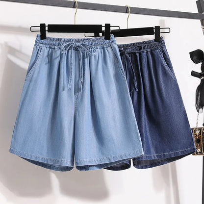 Comfortable Women's Elastic Waist Wide Shorts