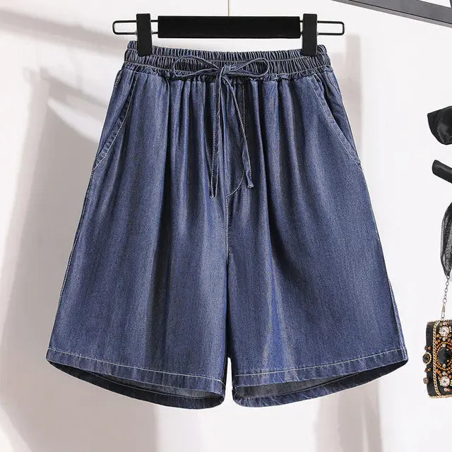 Comfortable Women's Elastic Waist Wide Shorts - Luxivelle