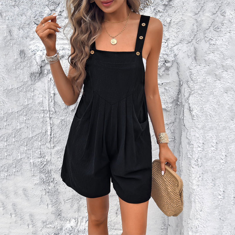 Women's Comfy Jumpsuit with Pockets and Adjustable Straps