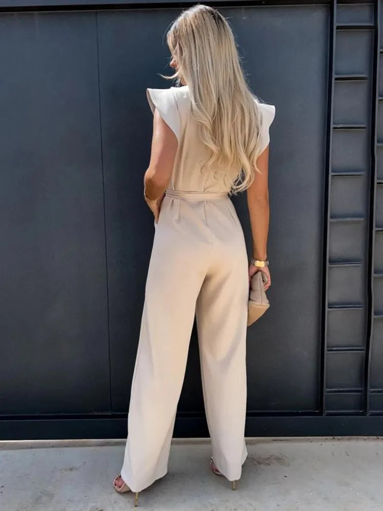 Elegant Women's Wide Leg Jumpsuit Formal Outfit