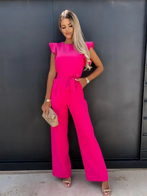 Elegant Women's Wide Leg Jumpsuit Formal Outfit