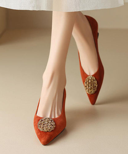 Ladies Low Heel Pointed Toe Shoes