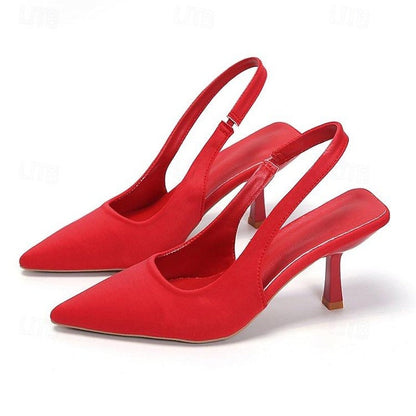 Ladies Low Heel Slingback Pumps - Luxivelle