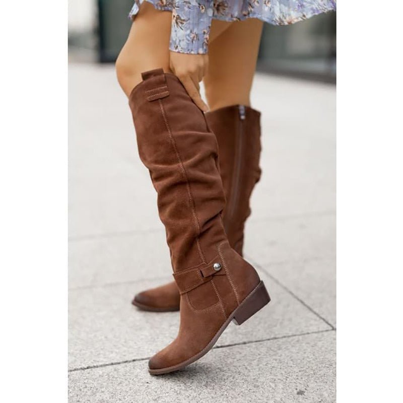 Tall Slouchy Womens Leather Boots