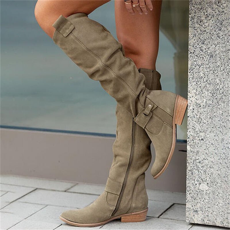 Tall Slouchy Womens Leather Boots