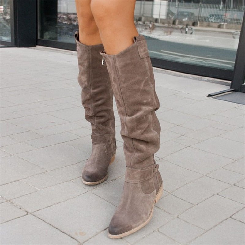 Tall Slouchy Womens Leather Boots