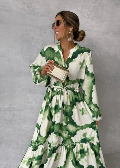 Flowy Women's Maxi Long Sleeve Dress - Luxivelle