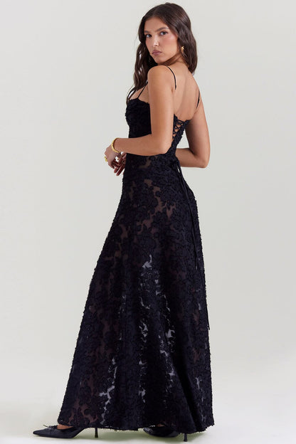 Long Floral Women's Evening Gown Wedding Guest