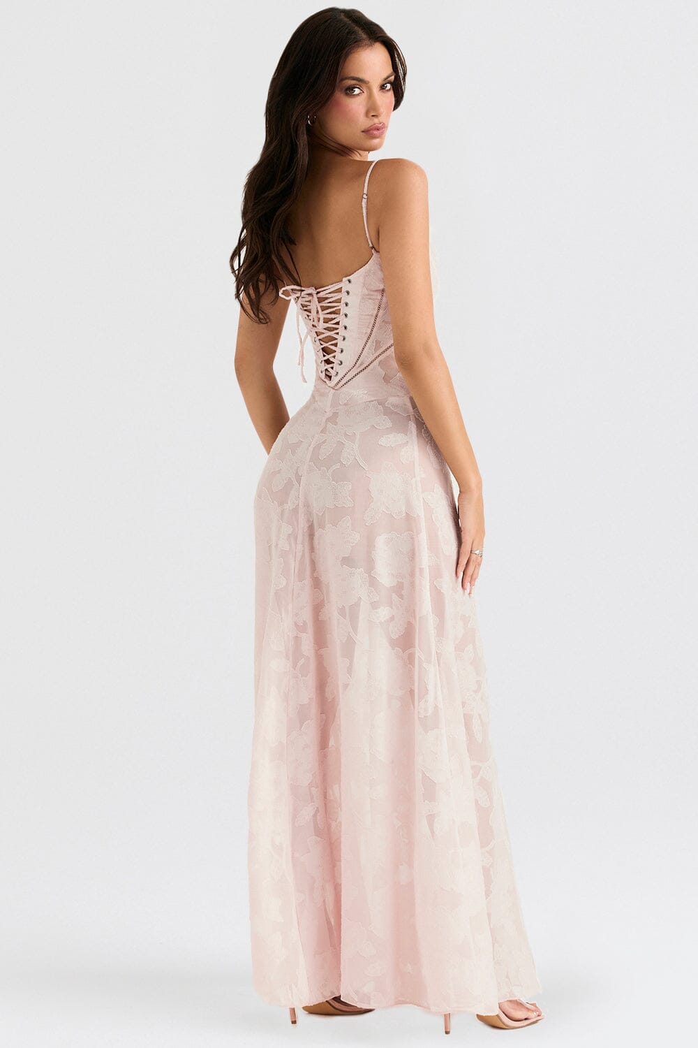 Long Floral Women's Evening Gown Wedding Guest