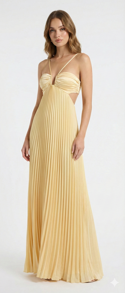 Flowy Long Sleeveless Halter Dress for Women - Luxivelle