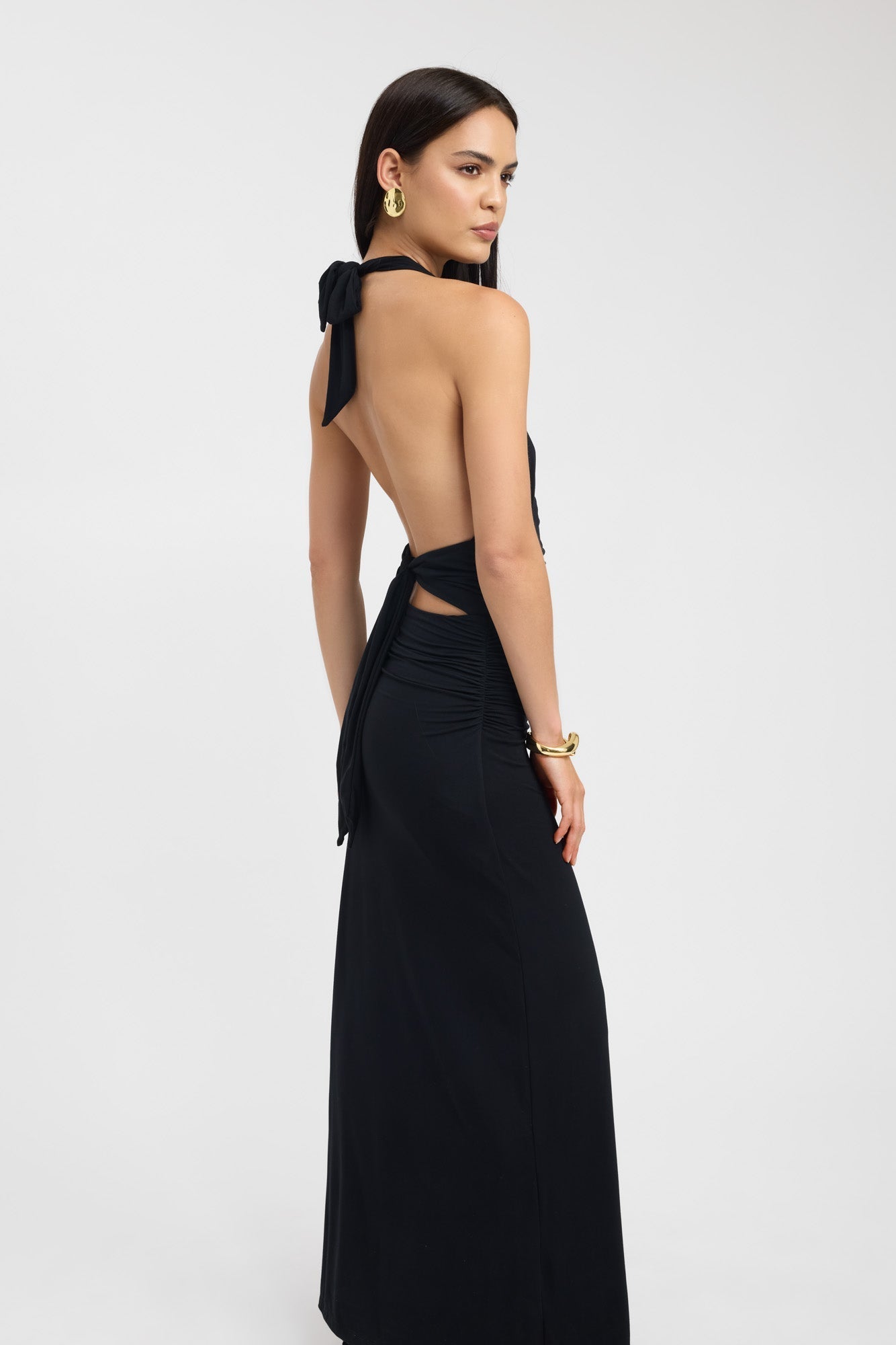 Women's Long Sleeveless Halter Neck Dress