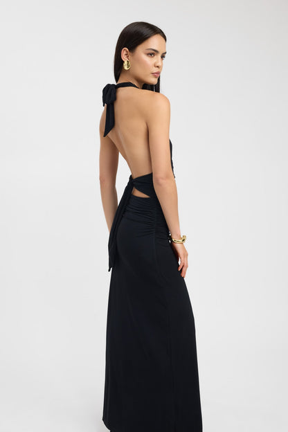 Women's Long Sleeveless Halter Neck Dress