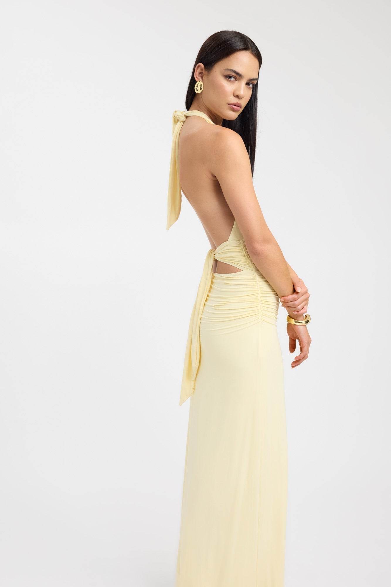 Women's Long Sleeveless Halter Neck Dress