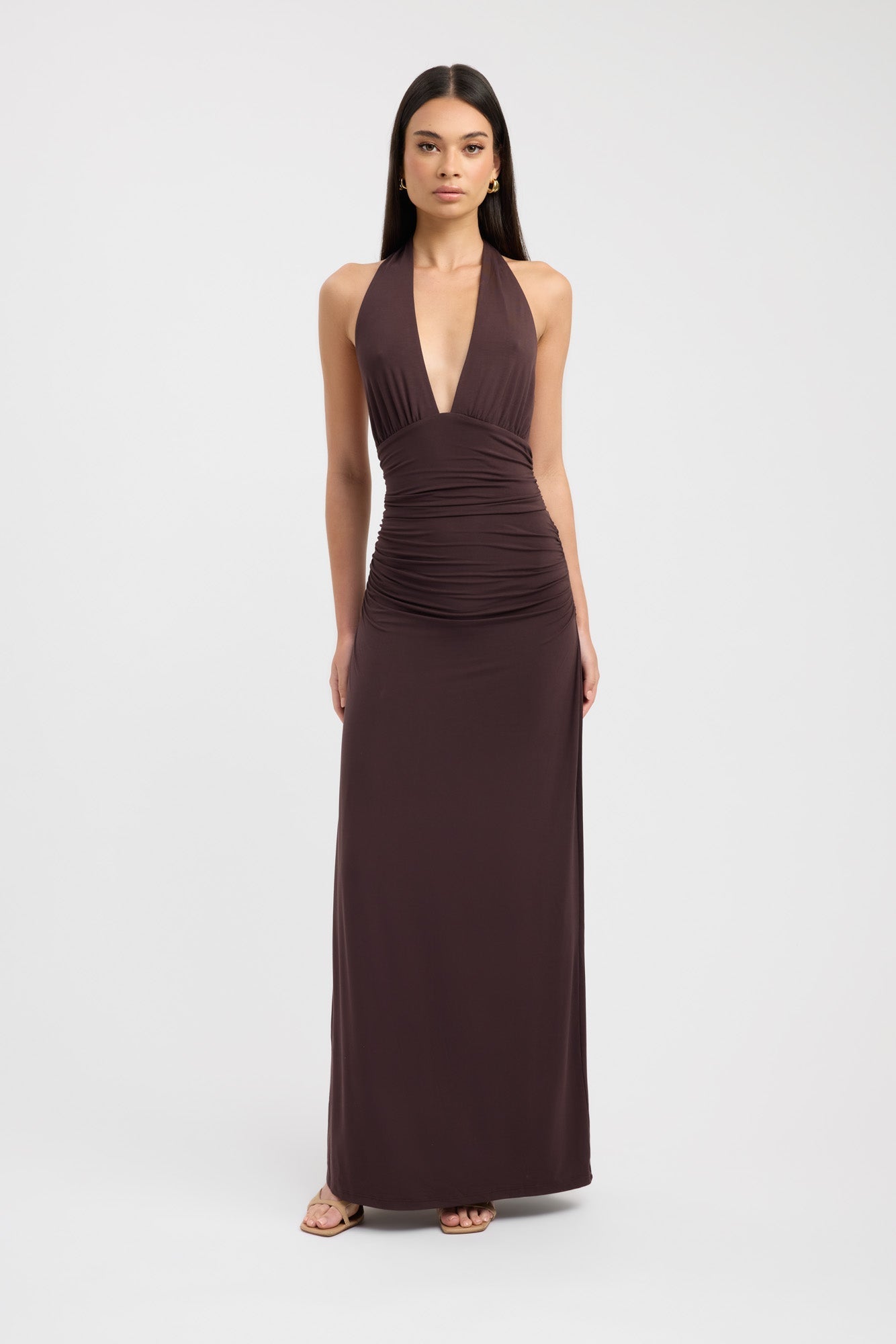 Women's Long Sleeveless Halter Neck Dress - Luxivelle