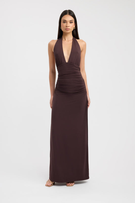 Women's Long Sleeveless Halter Neck Dress - Luxivelle