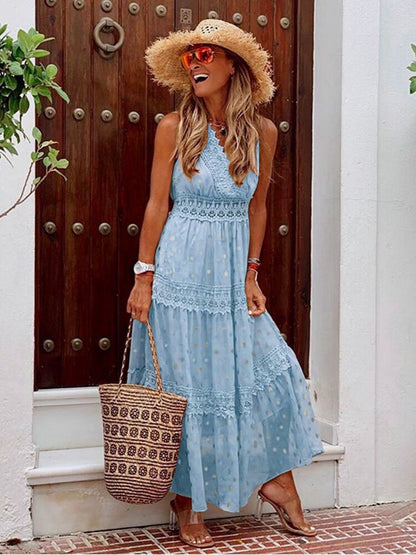 Flowy Summer Sleeveless Maxi Dress Boho Style - Luxivelle