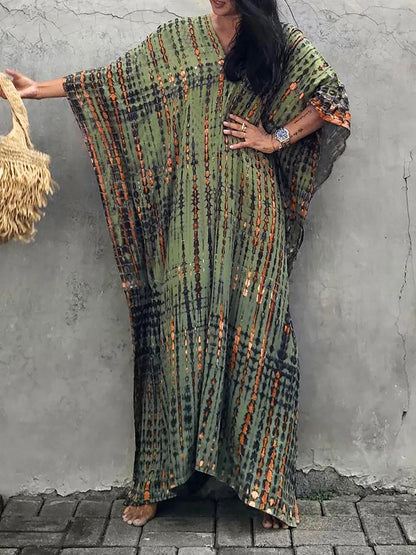 Long Floral Tie Dye Maxi Dress