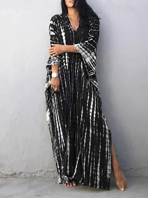 Long Floral Tie Dye Maxi Dress