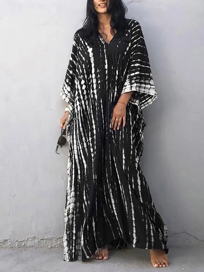 Long Floral Tie Dye Maxi Dress