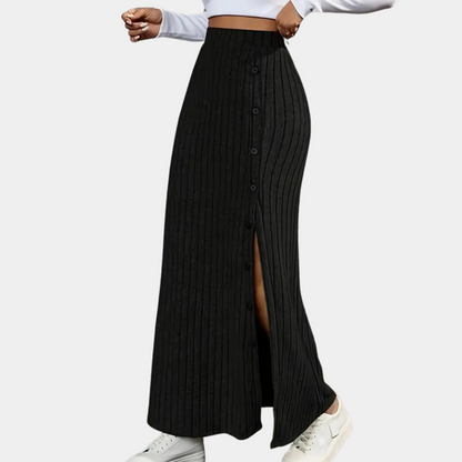 Elegant Women's Floor Length Maxi Skirt with Slit