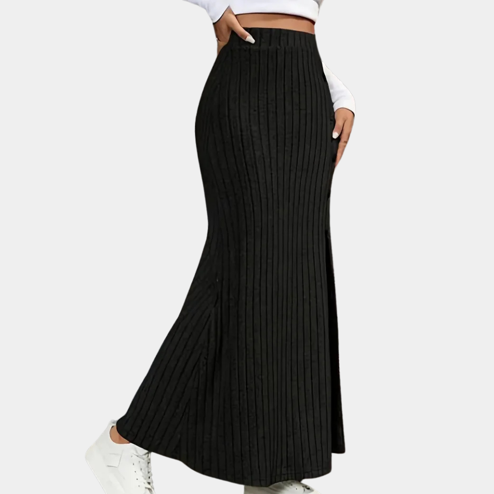Elegant Women's Floor Length Maxi Skirt with Slit