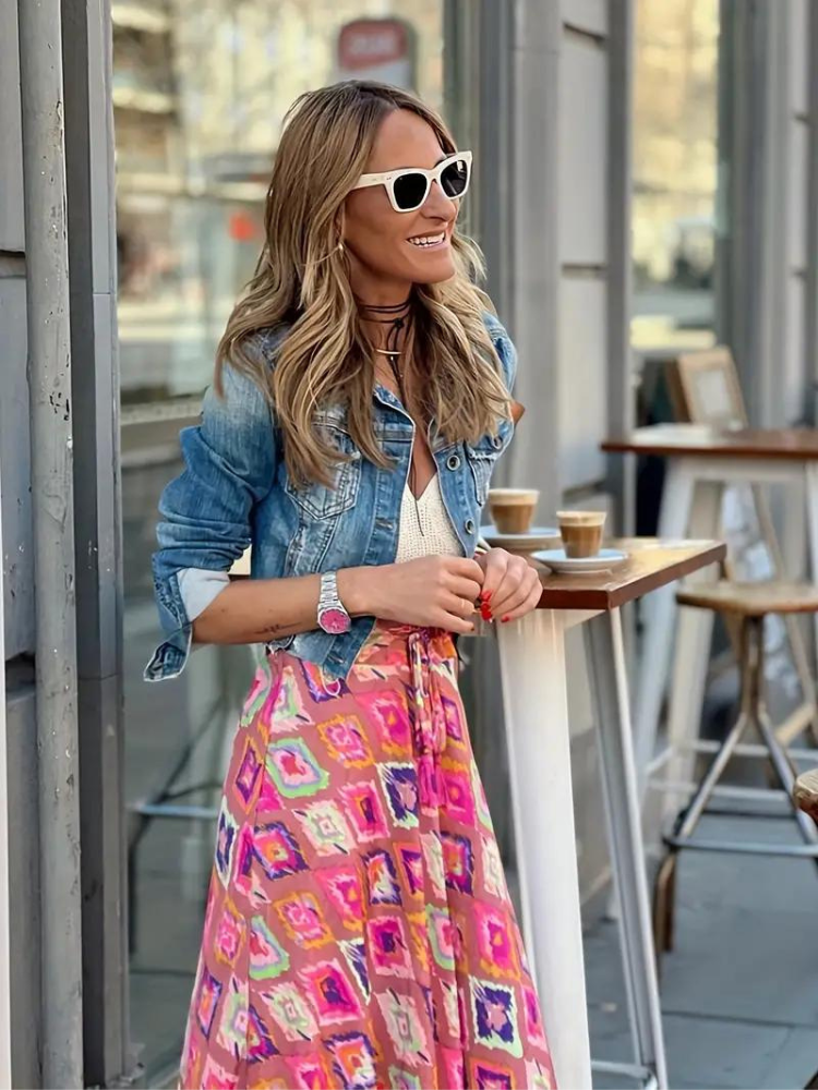 Flowy Tiered Maxi Skirt Bohemian Style