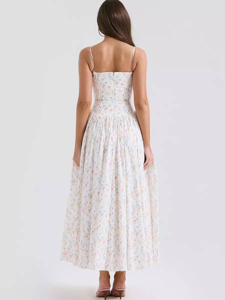 Ladies' Fit Floral Corset Dress for Party