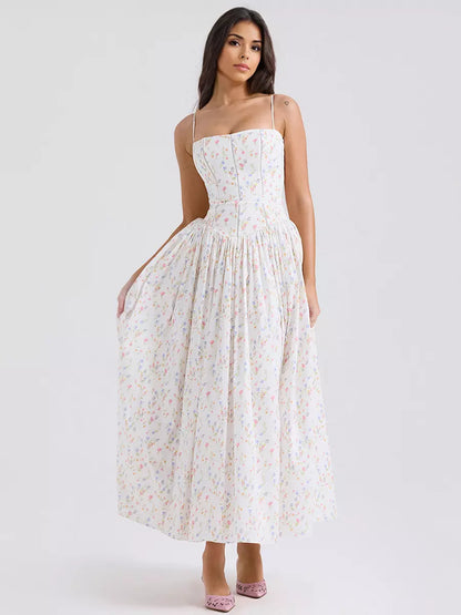 Ladies' Fit Floral Corset Dress for Party - Luxivelle