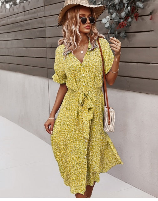 Women's Floral Midi Summer Dress | Easy Wear