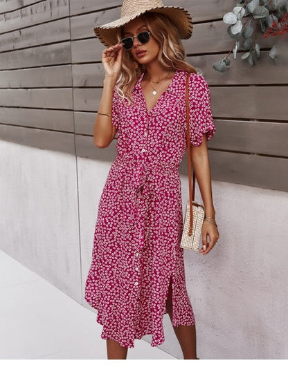 Women's Floral Midi Summer Dress | Easy Wear