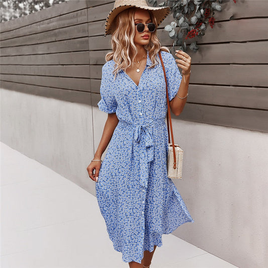 Women's Floral Midi Summer Dress | Easy Wear - Luxivelle