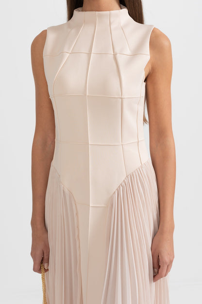 Elegant Sleeveless Party Dress Pleated Midi