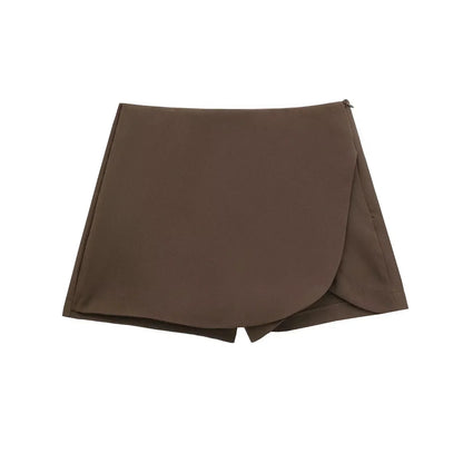 Short High Waisted Asymmetrical Mini Skirt