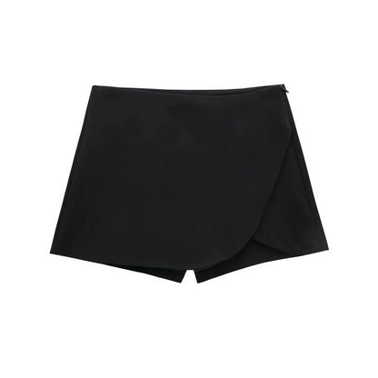 Short High Waisted Asymmetrical Mini Skirt
