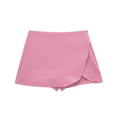 Short High Waisted Asymmetrical Mini Skirt