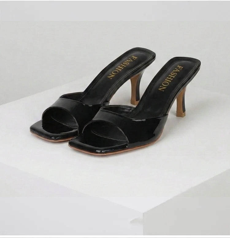 Ladies Comfortable Open Toe Block Heel Shoes