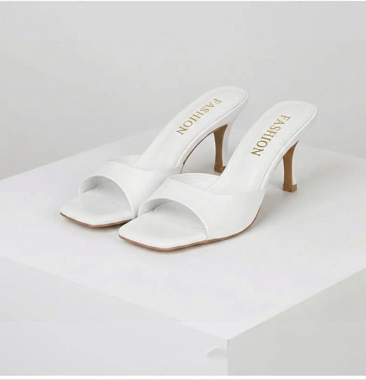Ladies Comfortable Open Toe Block Heel Shoes