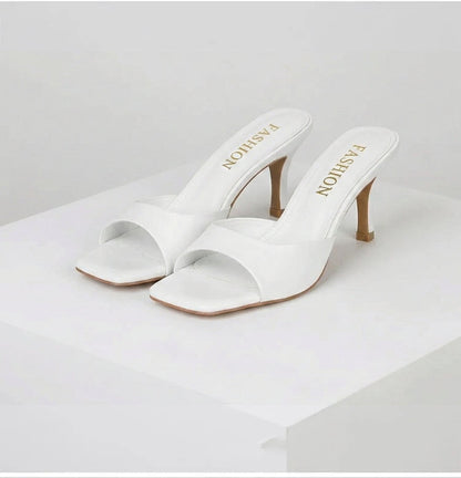 Ladies Comfortable Open Toe Block Heel Shoes