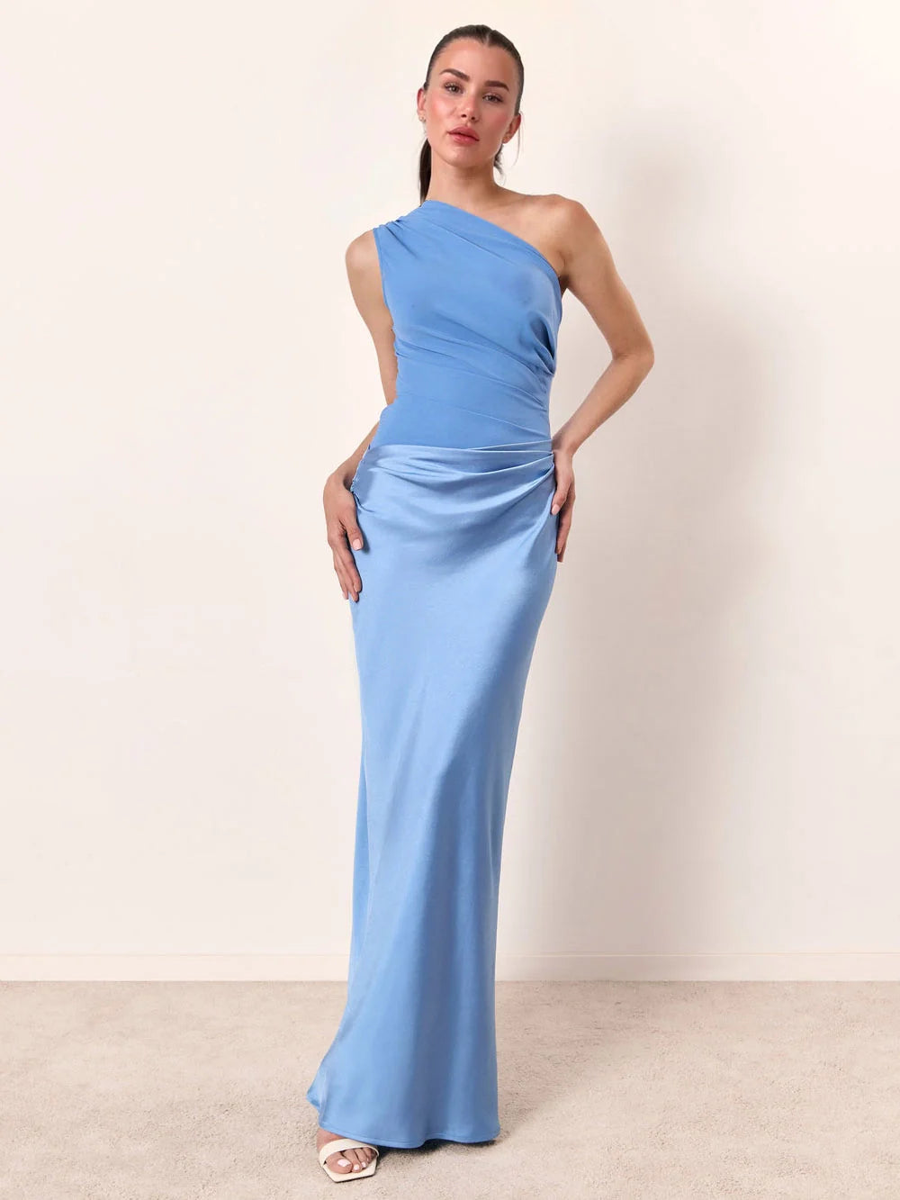 Elegant Ladies One Shoulder Evening Gown