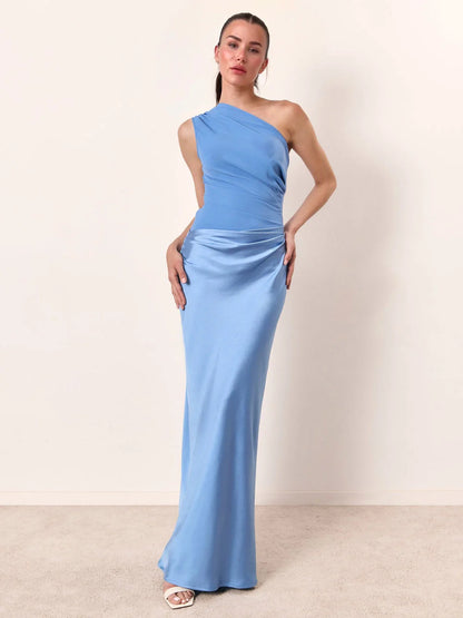 Elegant Ladies One Shoulder Evening Gown