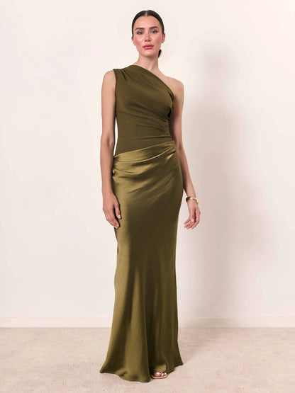 Elegant Ladies One Shoulder Evening Gown