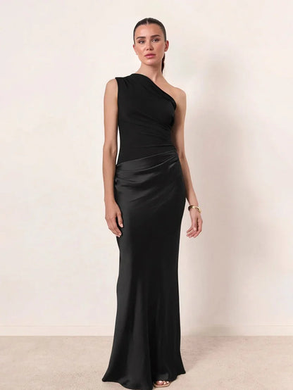 Elegant Ladies One Shoulder Evening Gown