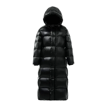 Warm Women's Down Parka Coat Full Zip Hood