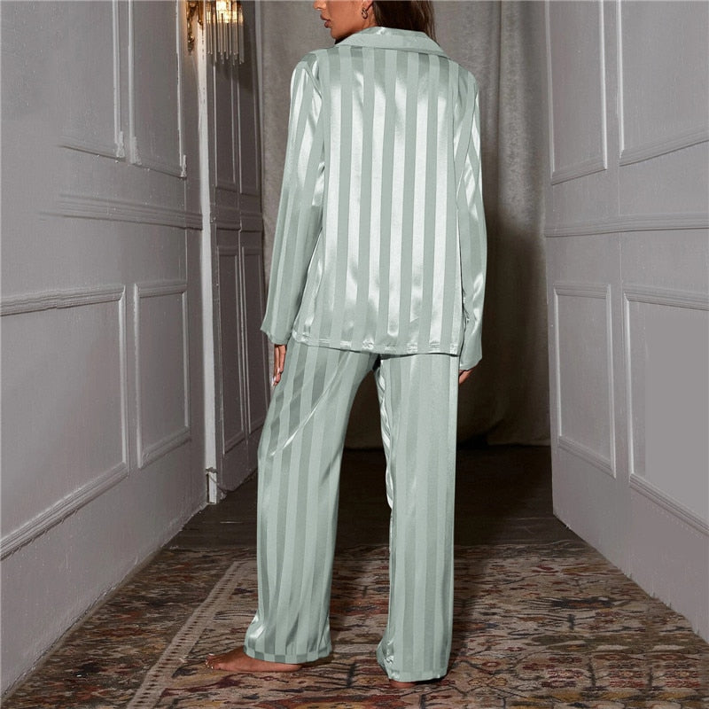Ladies Comfortable Striped Sleepwear Set