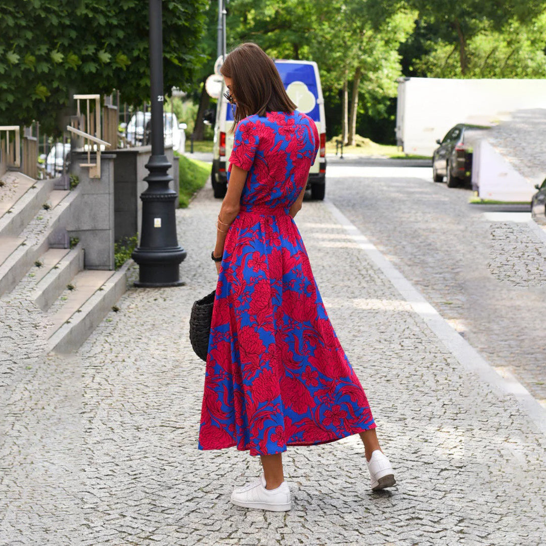Women's Floral Maxi Dress Comfortable Wrap Style