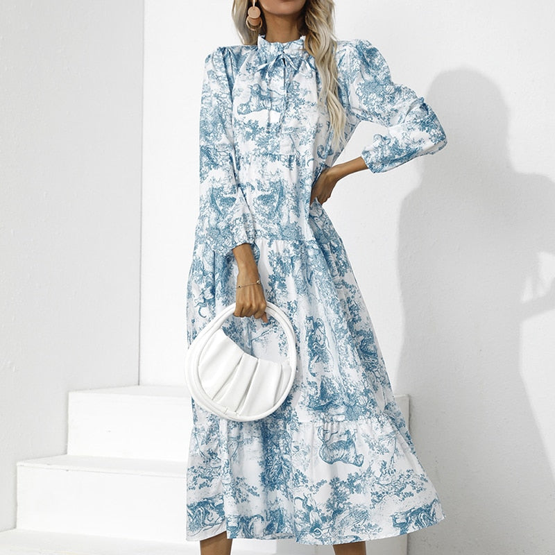 Ladies' Formal Midi Dresses Long Sleeve
