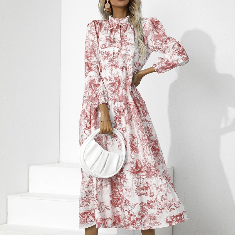 Ladies' Formal Midi Dresses Long Sleeve - Luxivelle