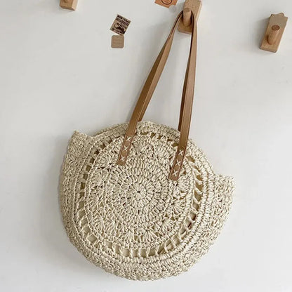 Large Woven Straw Tote Beach Bag