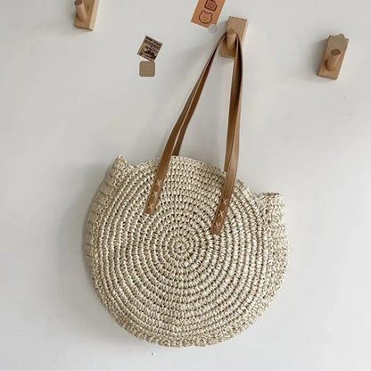Large Woven Straw Tote Beach Bag